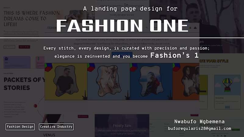 Cover image for Landing Page Design for Fashion One