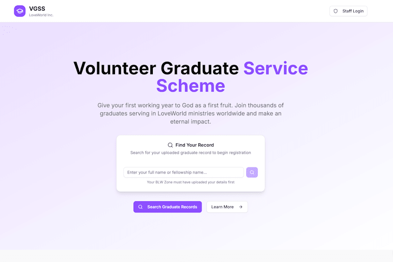 Cover image for VGSS Digital Platform Development