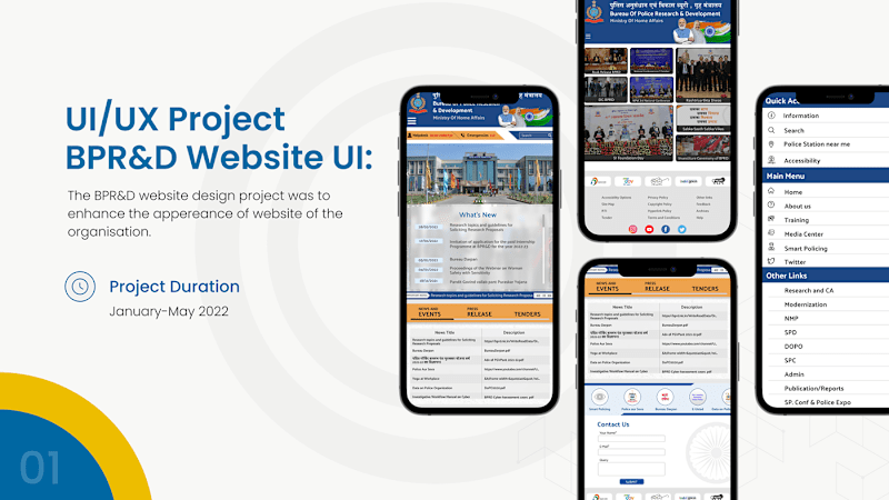Cover image for UI/UX Project (BPR&D Website) on Behance