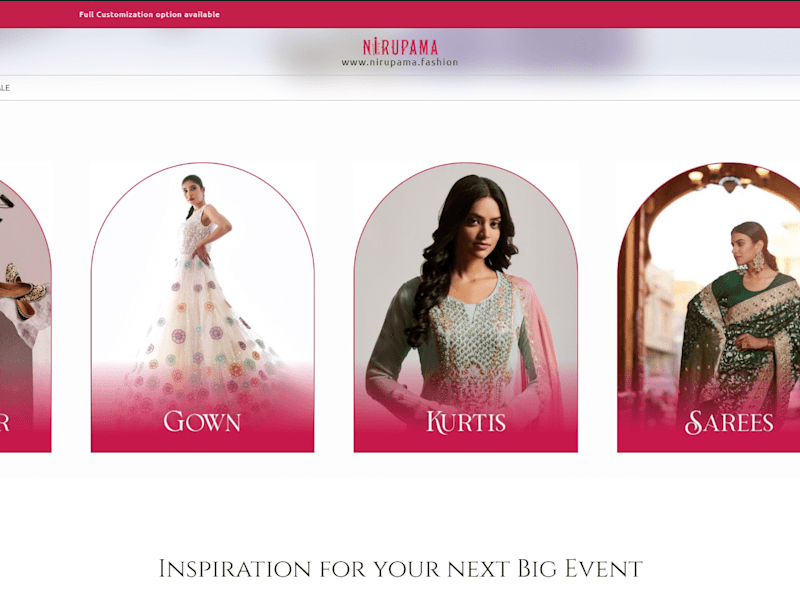 Cover image for E-commerce website for Nirupamaa Fashion