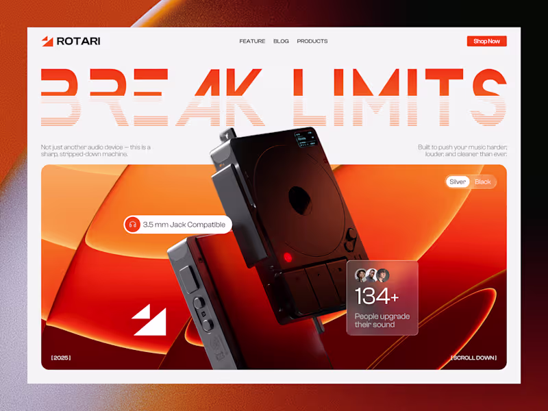 Cover image for A hero exploration for ROTARI, a next-gen portable audio dev...