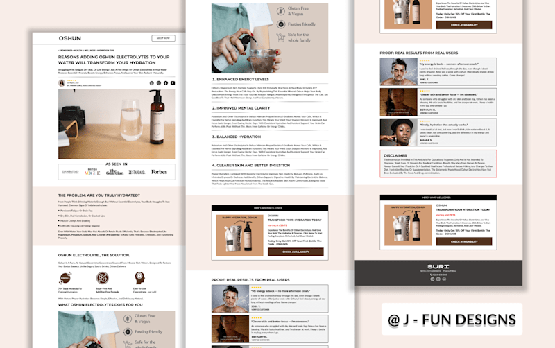 Cover image for Advertorial landing page(mockup) for Oshun