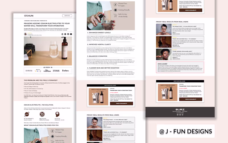 Cover image for Advertorial landing page(mockup) for Oshun