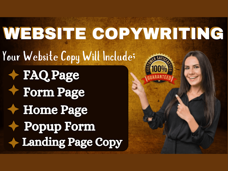 Cover image for a professionally written copy for your Website and Landing Page 