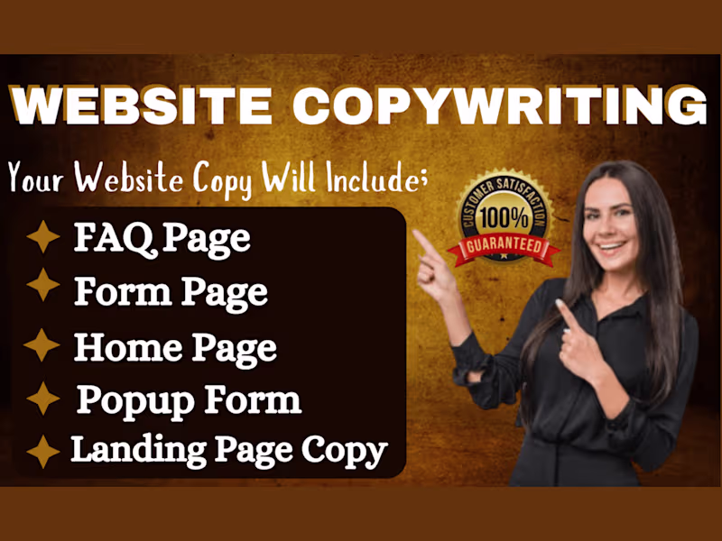 Cover image for a professionally written copy for your Website and Landing Page 