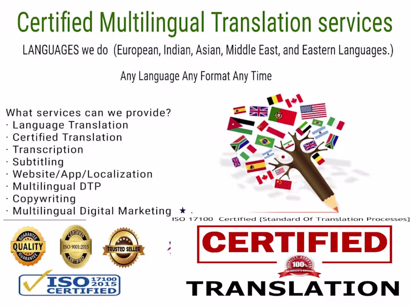 Cover image for USCIS Approved Translation