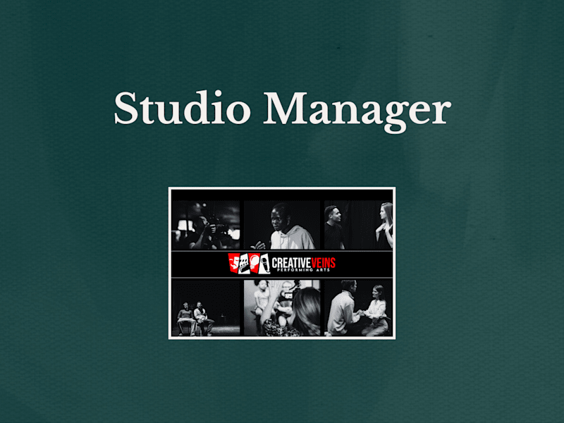 Cover image for Studio Manager | Creative Veins Performing Arts