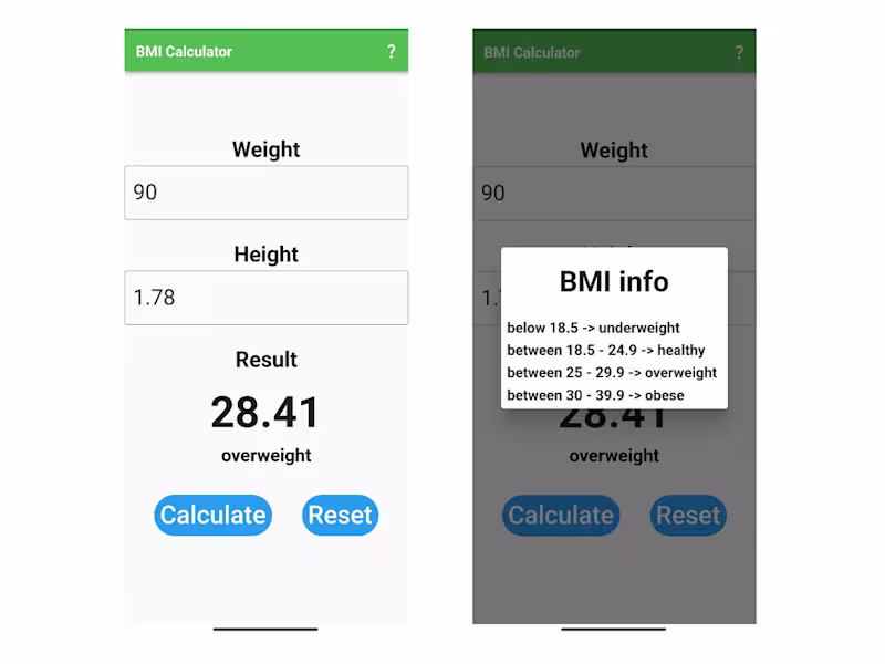 Cover image for BMI Calculator App