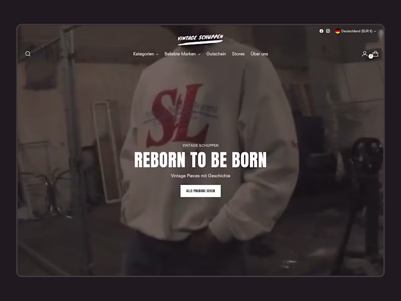 Cover image for Vintage Clothing Store Shopify Website