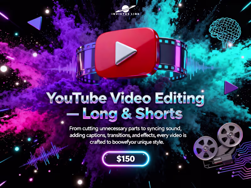 Cover image for YouTube Video Editing — Long & Shorts