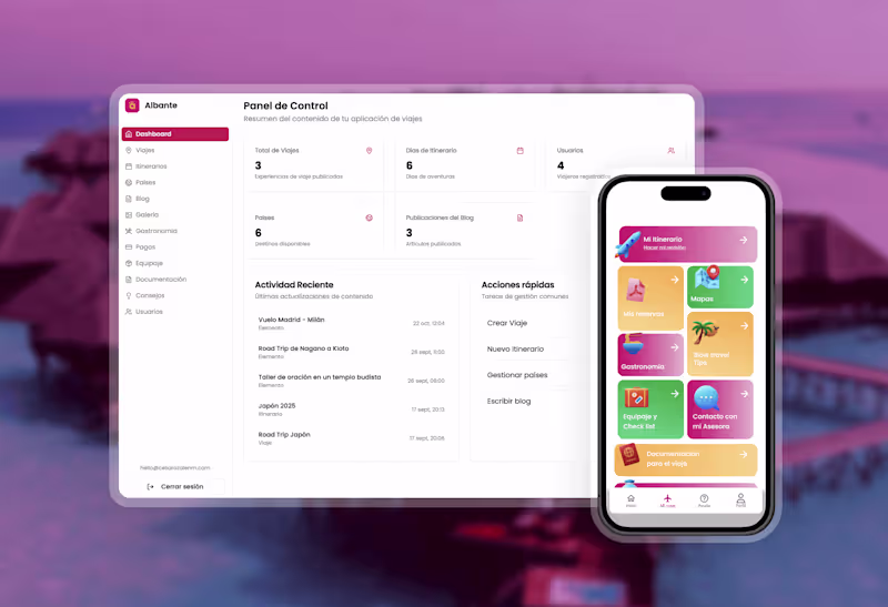 Cover image for Albante – Personalized Travel App and Admin System