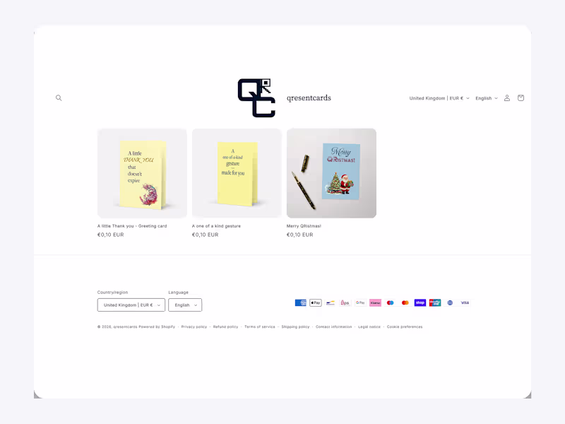 Cover image for I built qresentcards.com (http://qresentcards.com), a