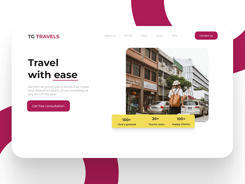 Cover image for Landing page design for a travel agency