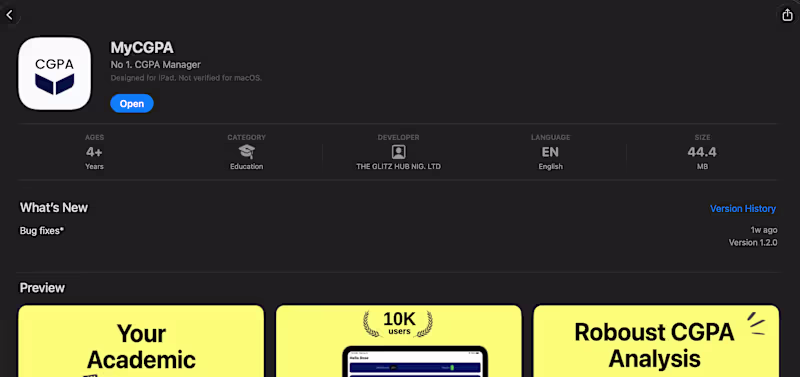 Cover image for MyCGPA — An Expo React Native Educational App