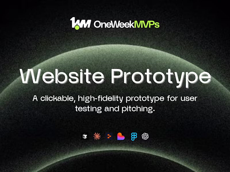 Cover image for Website Prototype • Clickable, High-Fidelity UX for Validation