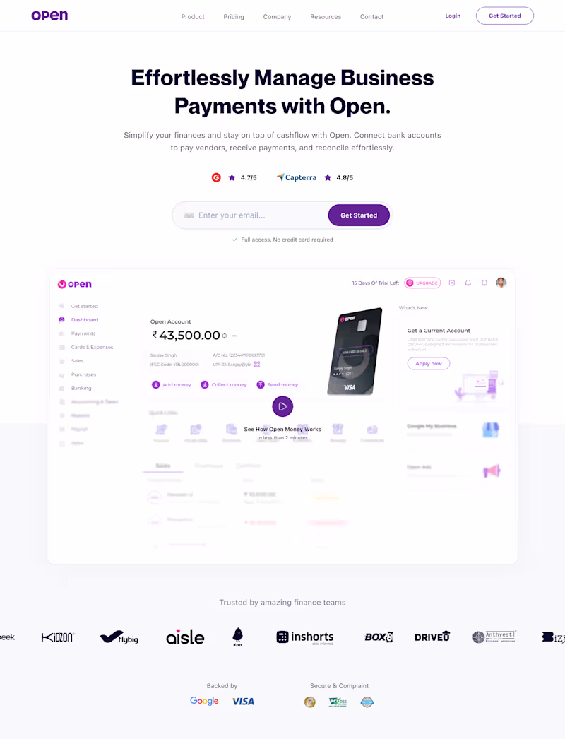 Cover image for Open: Landing Page and Multi-Page Web Design