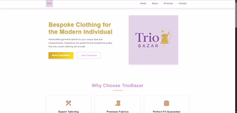 Cover image for TrioBazar: A Modern Web Solution for a Tailoring Brand