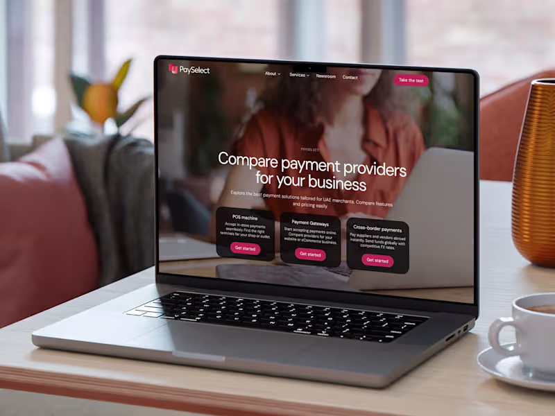 Cover image for PaySelect: Business website for a payment systems comparison