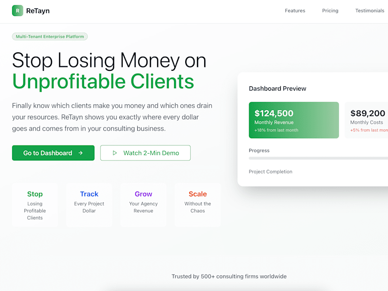 Cover image for  ReTayn - Multi-Tenant Consultant Management Platform