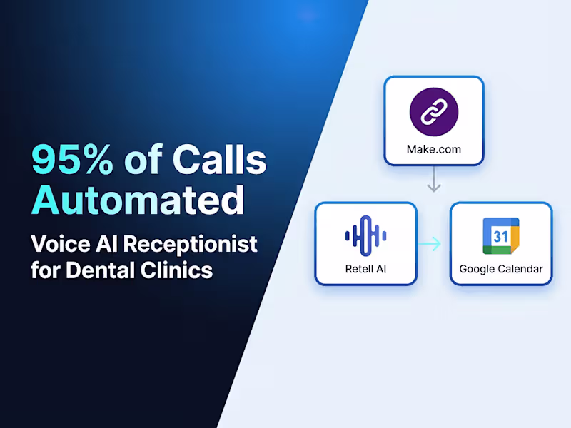 Cover image for AI Voice Receptionist for Dental Clinics Books Appointments 24/7