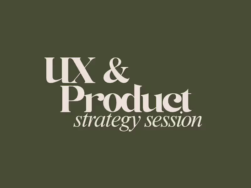 Cover image for UX & Product Strategy Session (30 min)