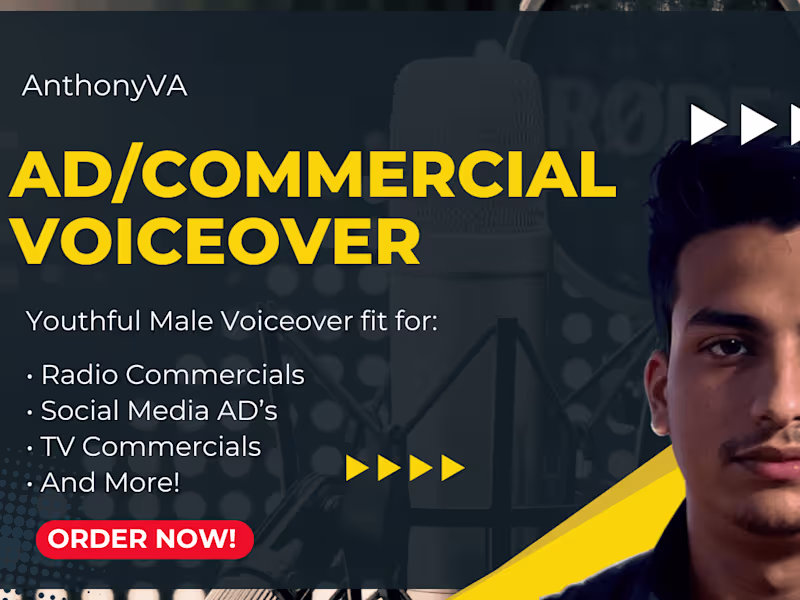 Cover image for  Commercial Voice Over In a Young American Male Voice