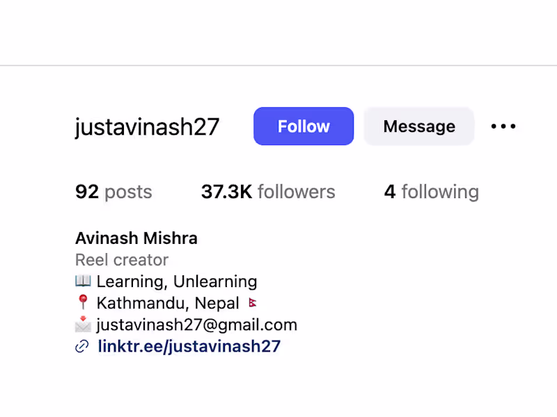 Cover image for Personal Instagram Creator Account