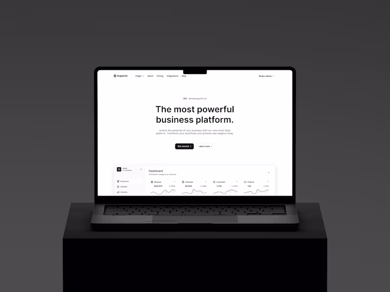 Cover image for Superior — Startup & SaaS Template