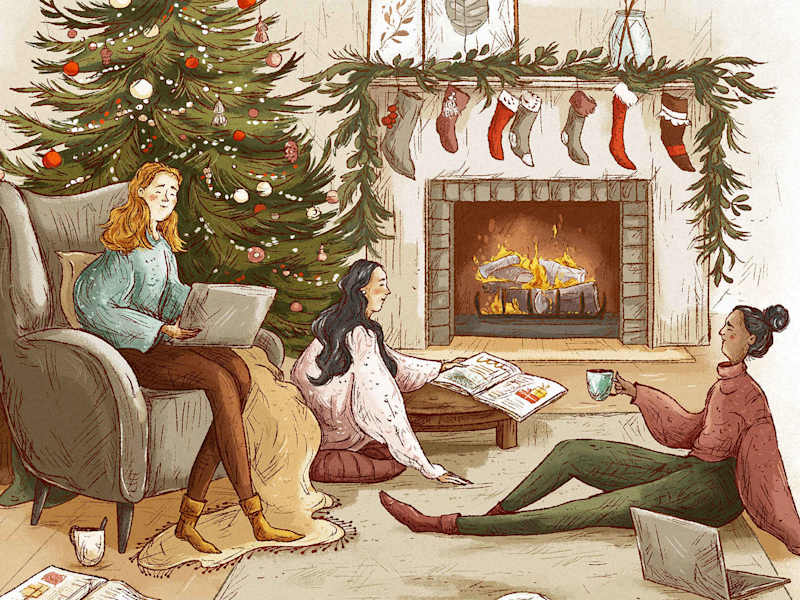 Cover image for Holiday Shopping Illustrations for Magnolia Journal