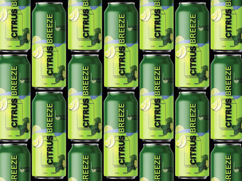Cover image for Citrus Breeze – Bold Beverage Packaging Design