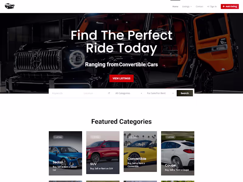 Cover image for Listings Website