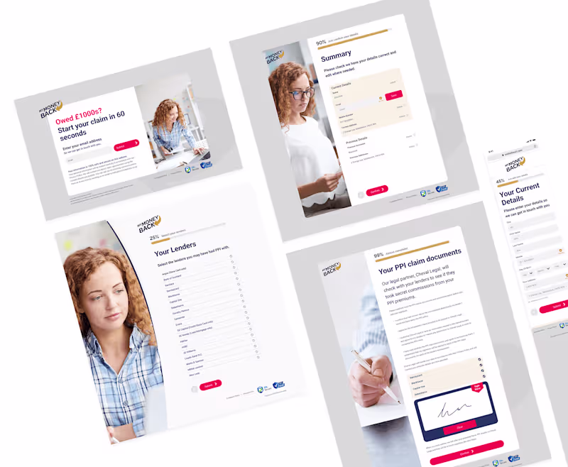 Cover image for MyMoneyBack - Full UX / Ui Design, Flow, Research & Analysis