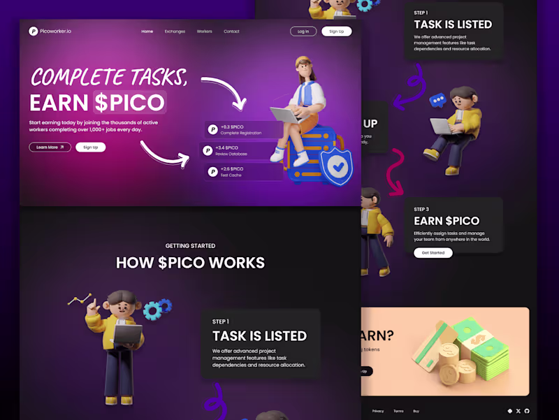 Cover image for PICO Web3.0 NFT Crypto Token Website Redesign