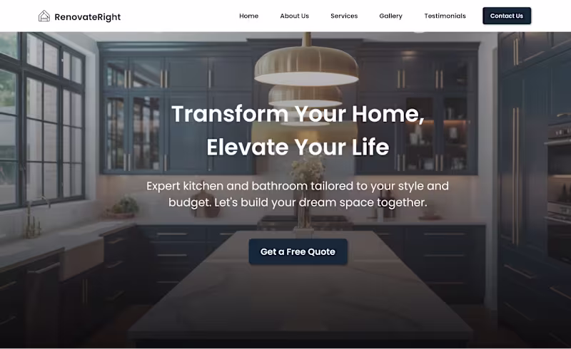 Cover image for Kitchen & Bathroom Remodeling Landing Page