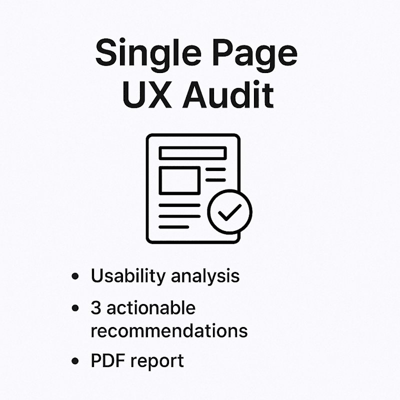 Cover image for UX / UI audit of your page & recommend action