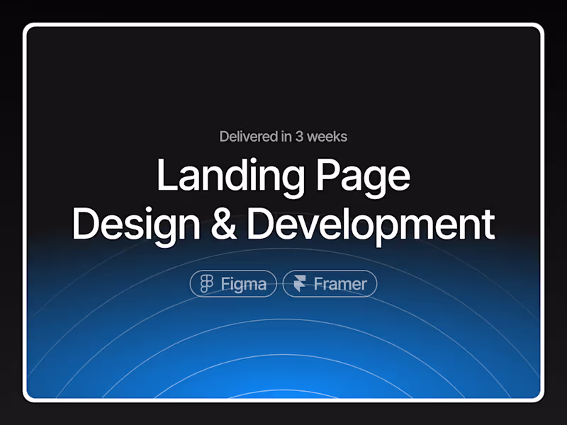 Cover image for Landing Page Design & Development