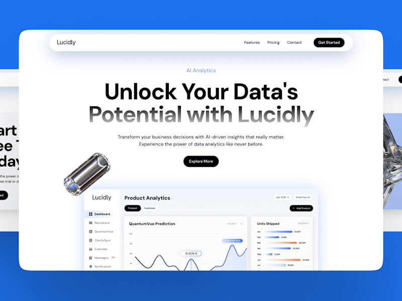 Cover image for Lucidly | AI Data Analytics SaaS Website