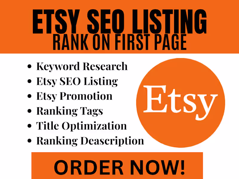 Cover image for Rank Etsy Listings Page One SEO Listing Optimization SEO Expert