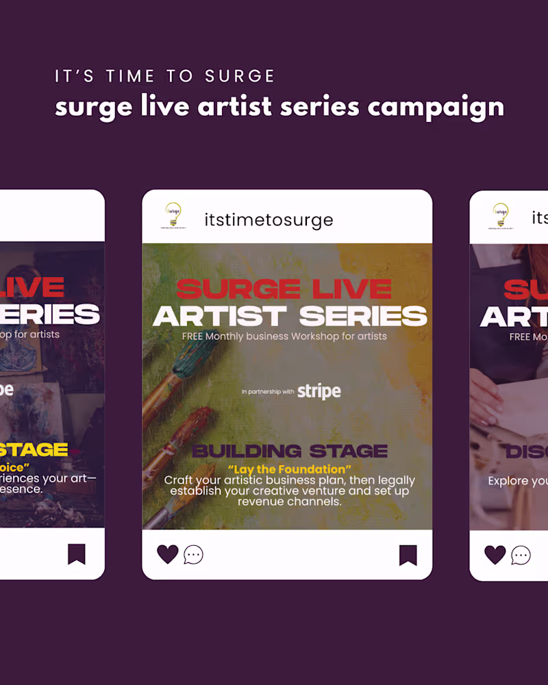 Cover image for SURGE Live Artist Series Social Media Campaign