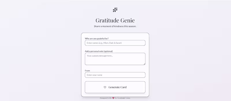 Cover image for Gratitude Genie – Year-End Gratitude Generator Gratitude Gen...