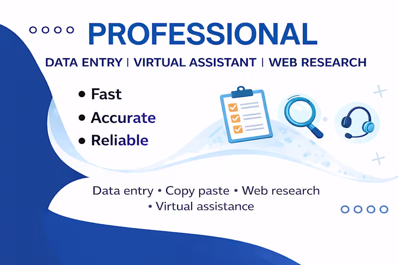 Cover image for Virtual Assistant for Data Entry and Web Research