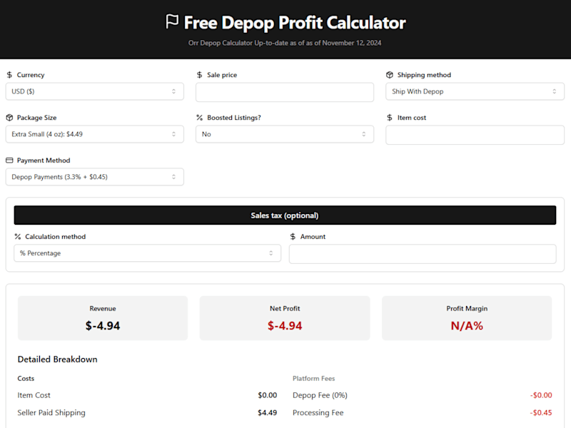Cover image for Depop Calculator 2025