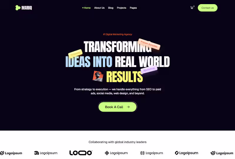 Cover image for Mariq - Marketing Agency Framer Template