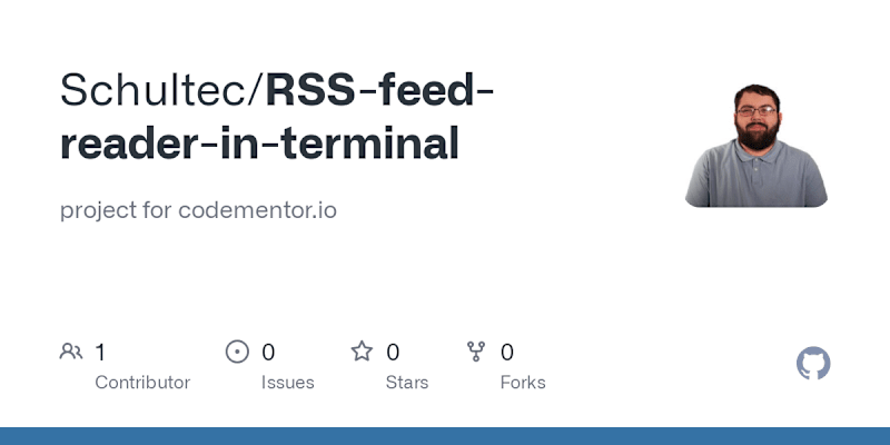 Cover image for GitHub - Schultec/RSS-feed-reader-in-terminal: project for code…
