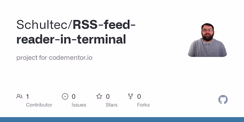 Cover image for GitHub - Schultec/RSS-feed-reader-in-terminal: project for code…