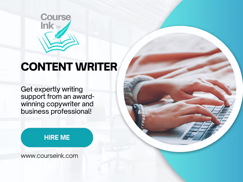 Cover image for Award-winning Copywriter, HR & Instructional Expertise 