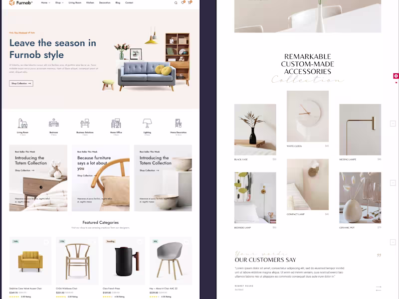Cover image for E-commerce Website Design for Premium Furniture Brands