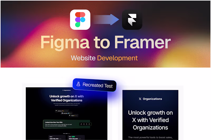 Cover image for Figma to Framer Website Development