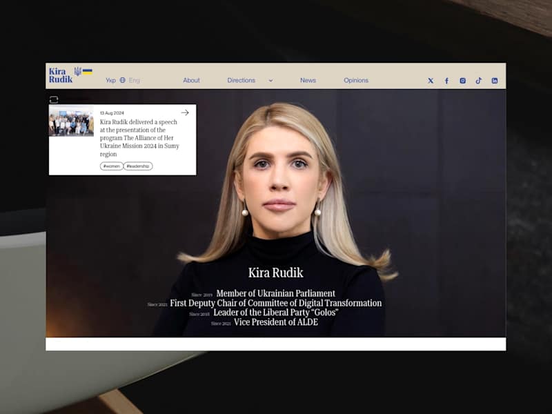 Cover image for Kira Rudik – personal website Design and Development