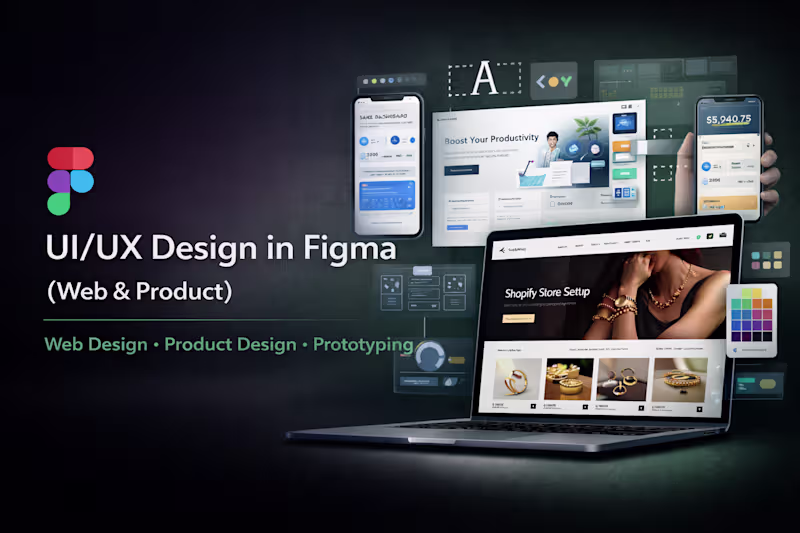 Cover image for UI/UX Design in Figma (Web & Product)